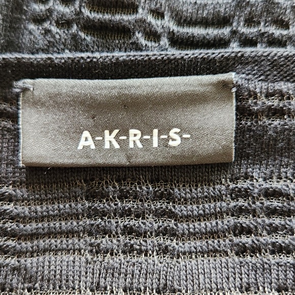 Akris semi sheer textured  mulberry silk black Sweater Sz 6 Switzerland - Picture 6 of 9